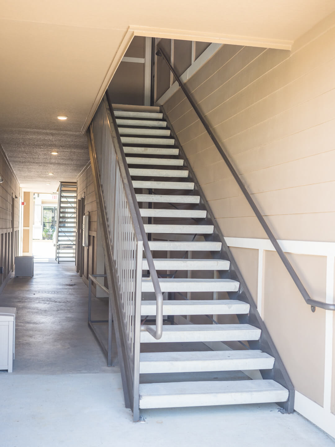Metal Exterior Apartment Stairs Installation Fire Escape Metal Exterior Apartment Stairs Installation Fire Escape